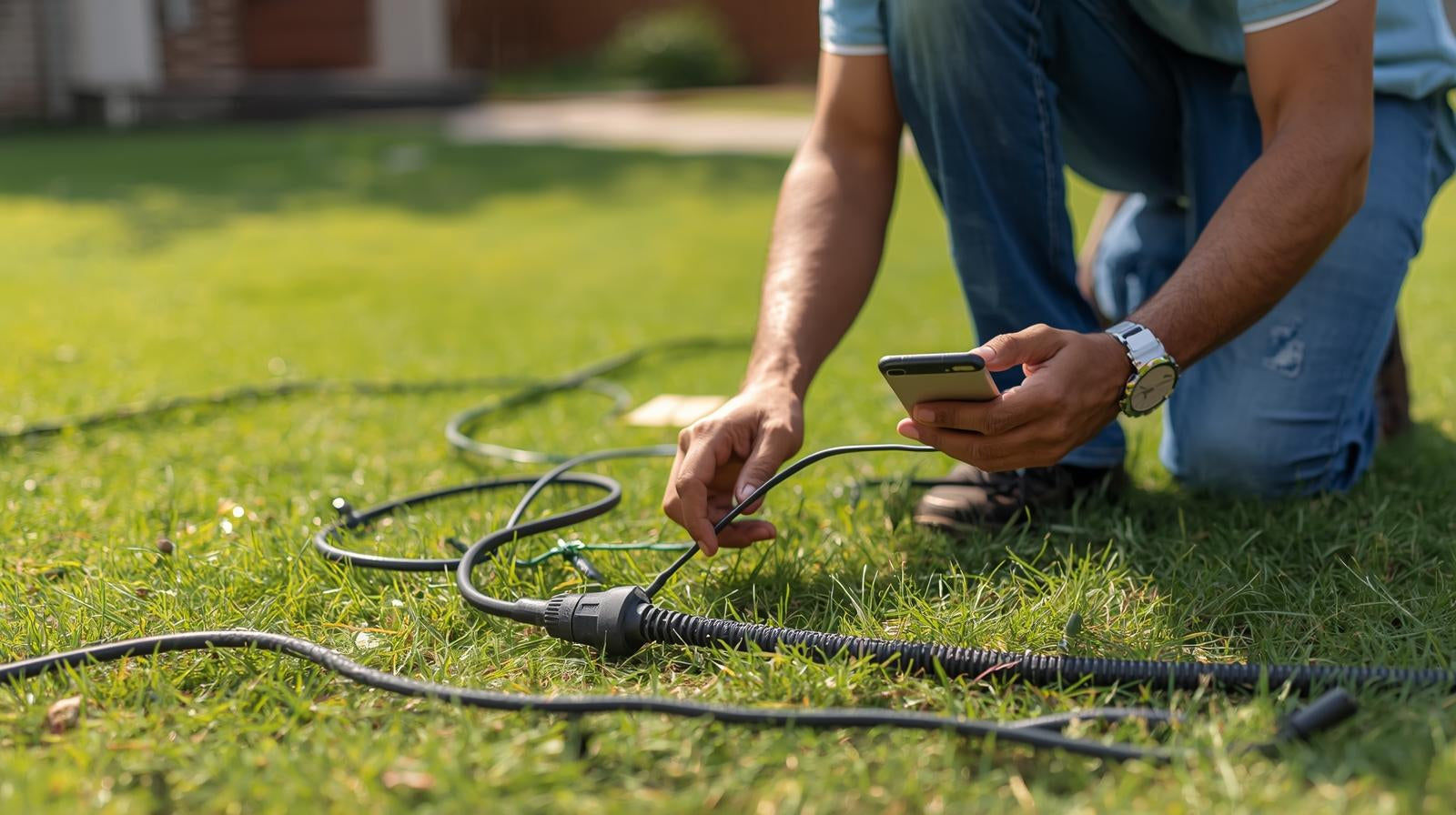 Mähroboter Kabelbruch finden mit Handy