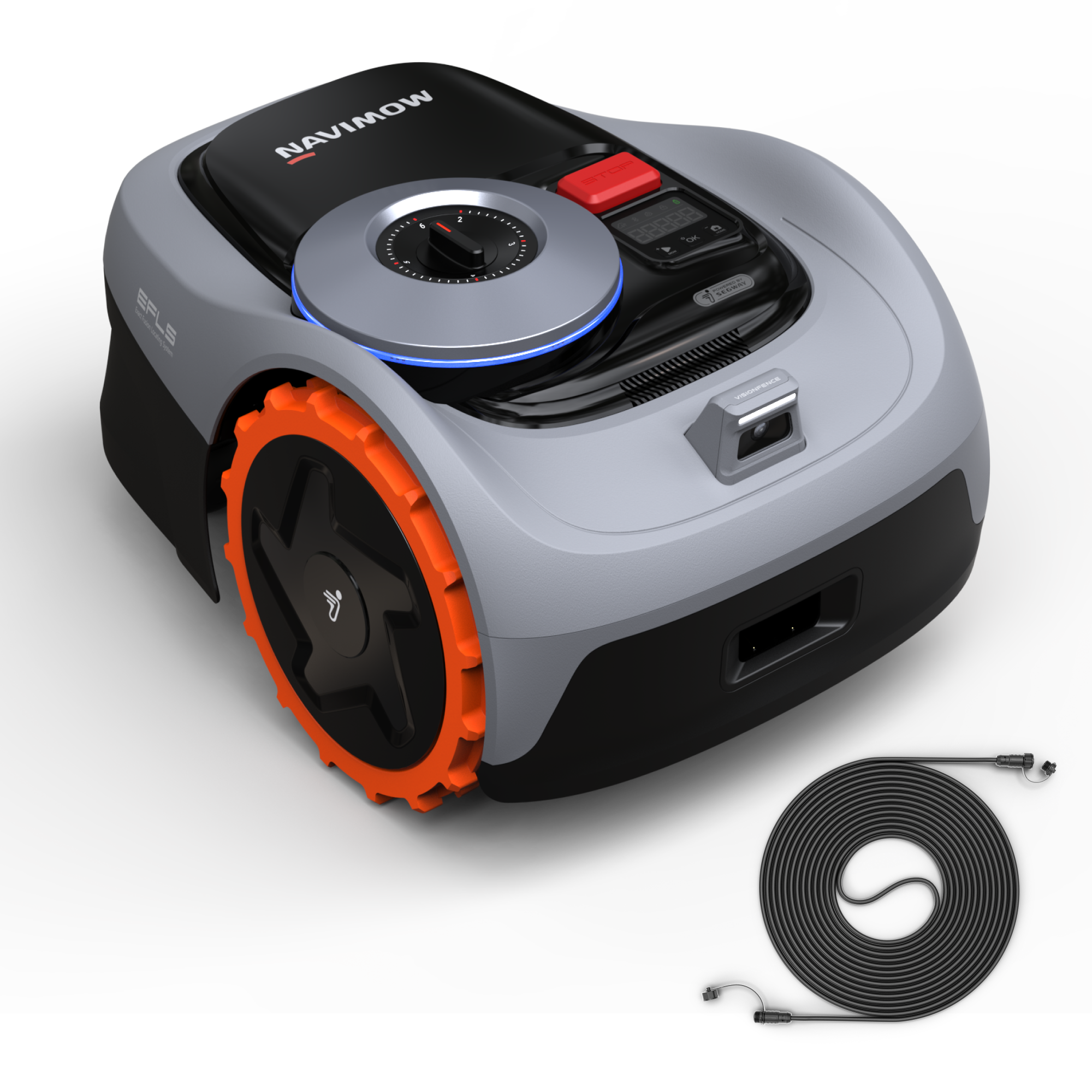 (IT) Navimow i105E - Kit con Cavo di Prolungamento Antenna, Robot Tagliaerba Senza Filo Perimetrale, RTK+Vision con Pianificazione Percorso, Auto-Mappatura, Evita Ostacoli Automaticamente