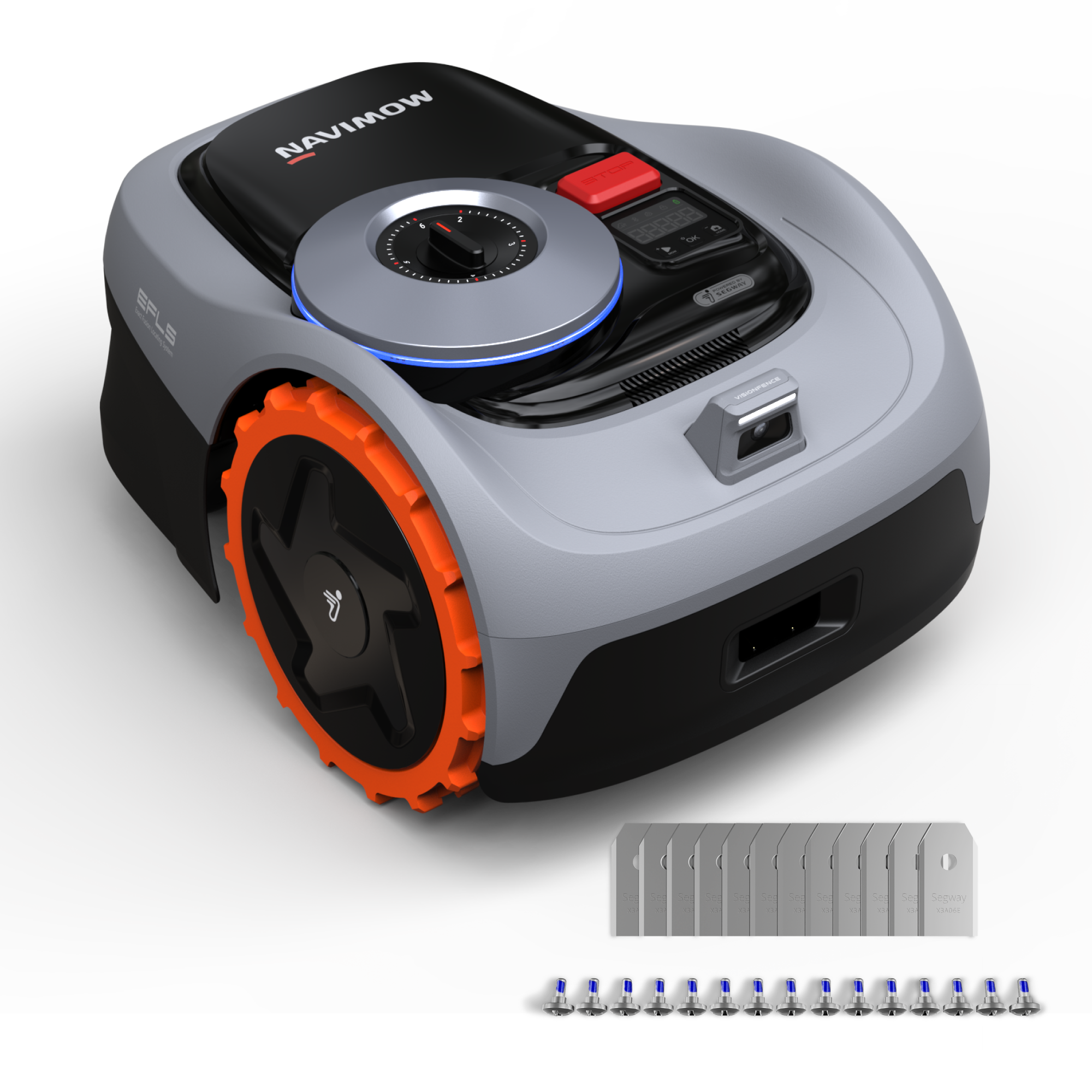 (IT) Navimow i105E - Kit con Gruppo Lama Plus, Robot Tagliaerba Senza Filo Perimetrale, RTK+Vision con Pianificazione Percorso, Auto-Mappatura, Evita Ostacoli Automaticamente