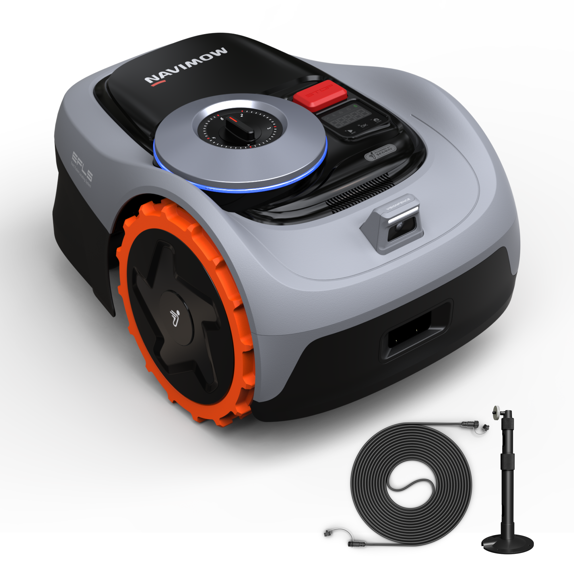 (IT) Navimow i105E - Kit con Set di Prolungamento Antenna, Robot Tagliaerba Senza Filo Perimetrale, RTK+Vision con Pianificazione Percorso, Auto-Mappatura, Evita Ostacoli Automaticamente