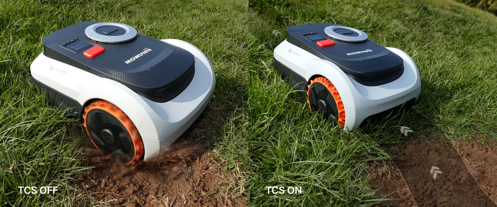 The Segway Navimow i110E robot lawn mower with traction control.