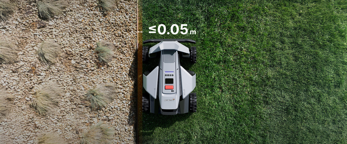Segway Navimow X430 pri košnji ob robu trate